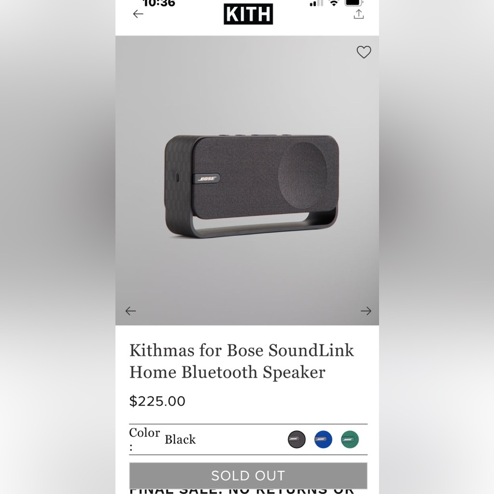 New KITH x Bose Kithmas SoundLink Home Bluetooth Speaker Sold Out!